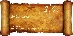 Sváb Irén névjegykártya